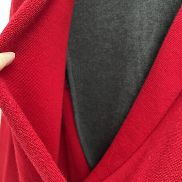 Vintage Donna Karan Red Wool Long Sleeve Bodysuit Size P & Turtleneck Insert - Picture 3 of 12